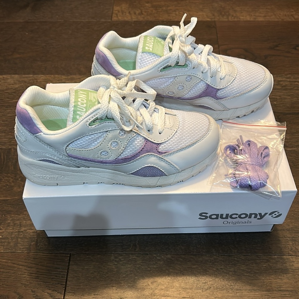 Saucony Originals Shadow 6000 White Purple Green Multi Pastel Sneaker 6